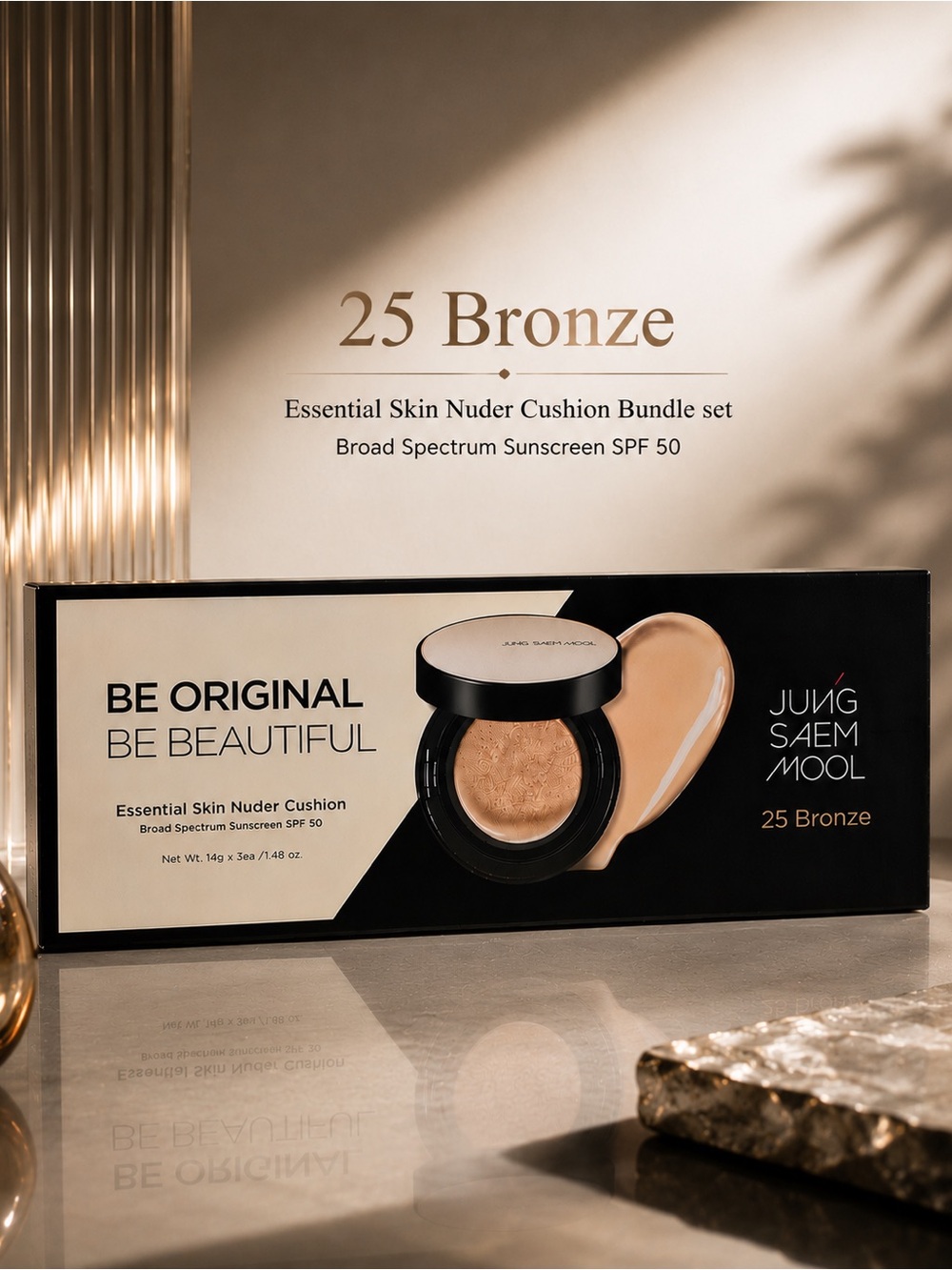 JUNG SAEM MOOL Essential Skin Nuder Cushion Bundle Set – 25 Bronze